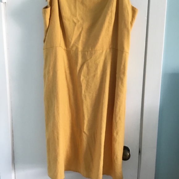 NWT Old Navy Linen Blend Mini Dress, Ruched back, Yellow, XL Tall - Picture 4 of 9